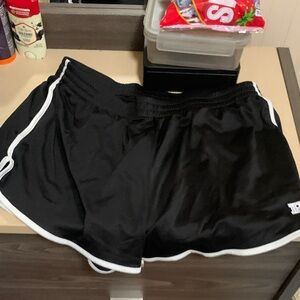 PINK Victoria's Secret Black Athletic Shorts with White Trim